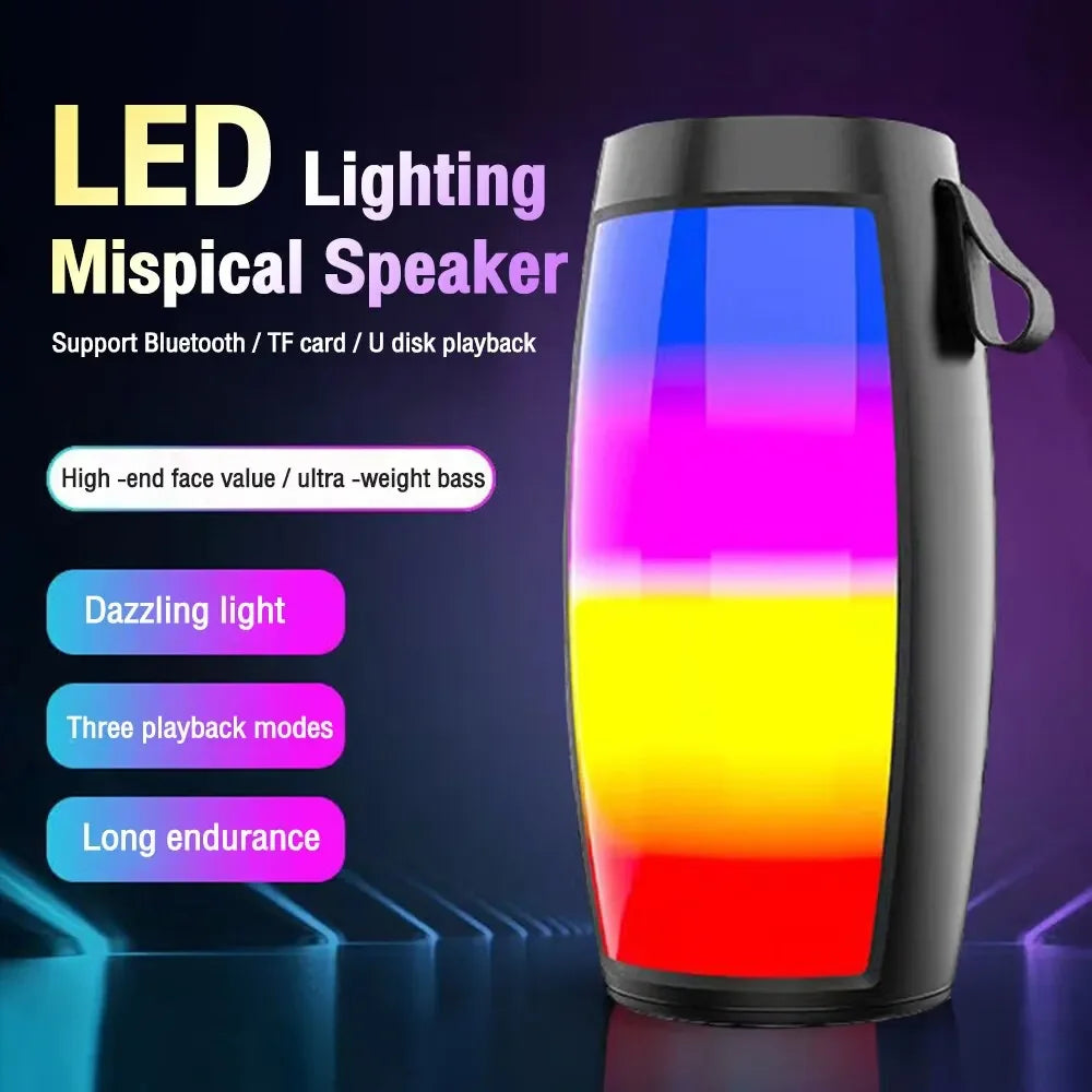 BT-1202 Wireless Bluetooth Speakers Home Outdoor Portable Small Speaker Subwoofer Car Audio Bass MP3 Player Sound System LED Lights